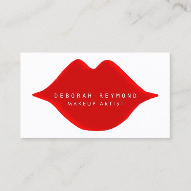 schöne grafische feminine rote Lippen Schönheitssc Visitenkarte (Vorderseite)