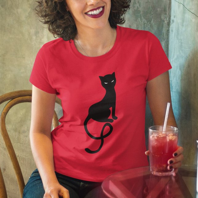 Schöne graue Böse Black Cat T-Shirt (Von Creator hochgeladen)