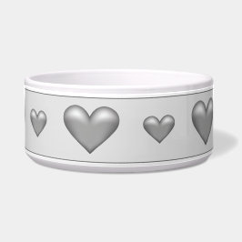 Schöne graue Farbhörer, die die Liebe darstellen Napf