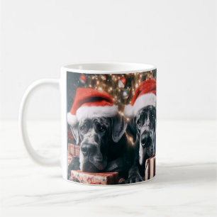 Schöne Great Dane Hunde Weihnachten Kunst Kaffeetasse