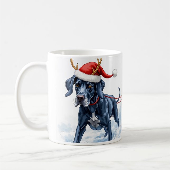 Schöne Great Dane Weihnachts-Kaffeetasse Kaffeetasse (Links)