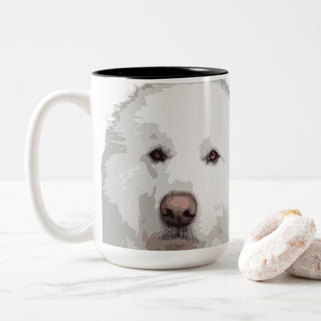 Schöne Great Pyrenäen Hund Kaffee Tasse (Mit Donut)