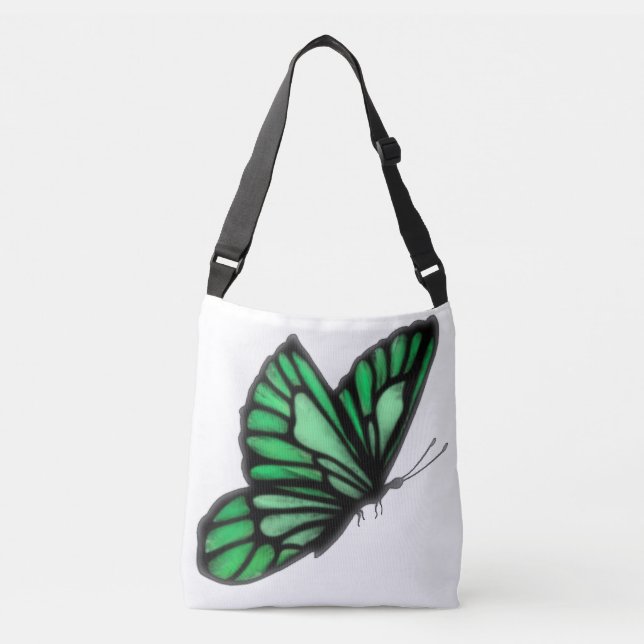 Schöne Green Butterfly Cross Tote Tasche (Vorderseite)