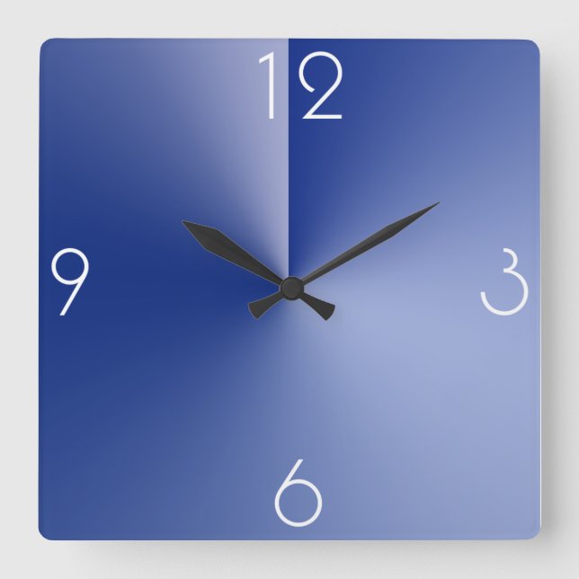 Schöne große blaue quadratische Wanduhr (Vorderseite)