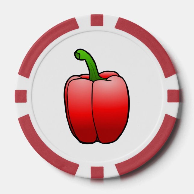 Schöne große rote Paprika Pokerchips (Vorderseite)