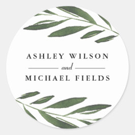 Schöne Grünanlage Fern Leaf Moderne Gastgeschenk H Runder Aufkleber