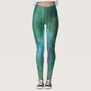 Schöne grüne blaue Regenbogen Textur Boho Farben Leggings