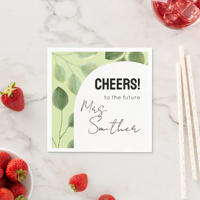 Schöne grüne Eukalyptus-Blätter Einladung Serviette (Beispiel)