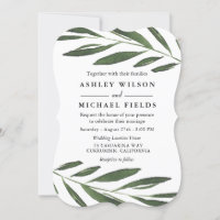 Schöne Grüne Fern Leaf Moderne Hochzeit