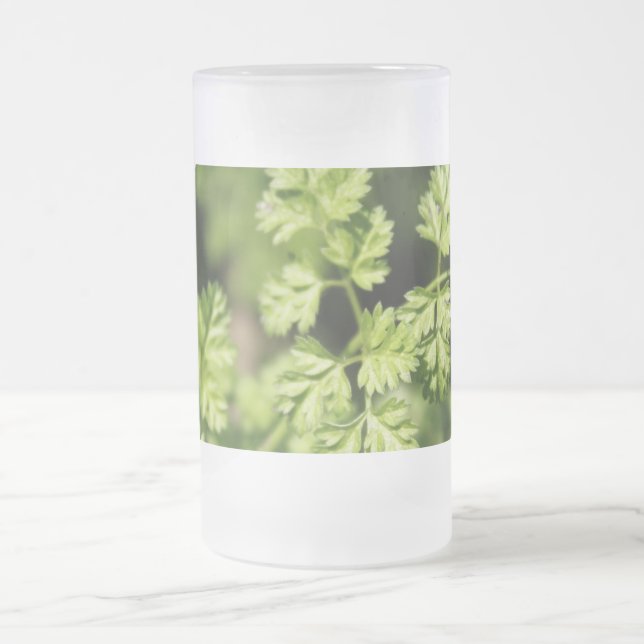 Schöne grüne Frühlingsblätter Mattglas Bierglas (Mittel)