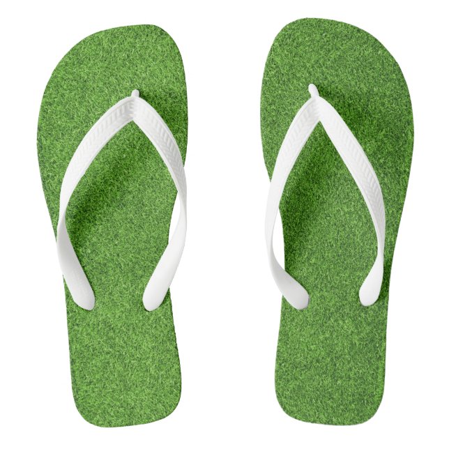 Schöne grüne Grasstruktur vom Golfplatz Flip Flops (Fußbett)