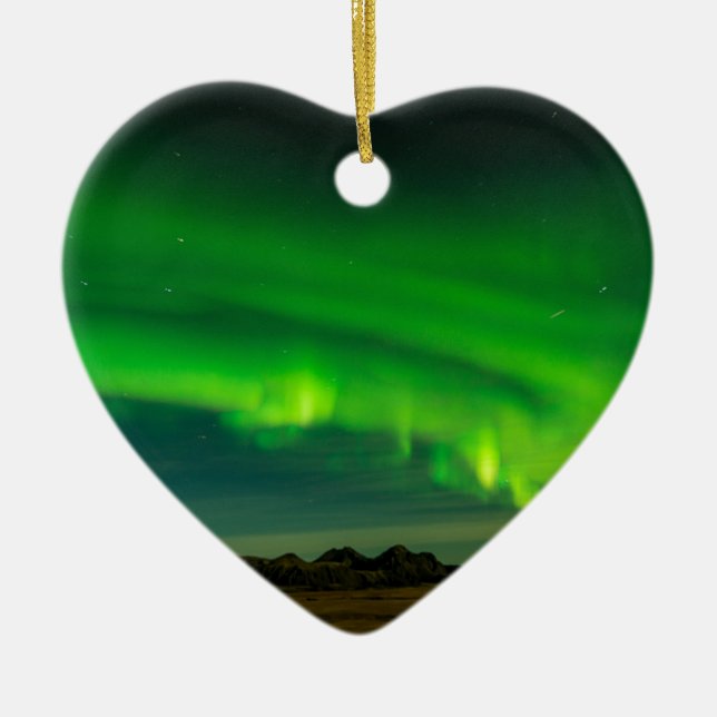 Schöne grüne Island-Nordlichter Keramikornament (Vorne)