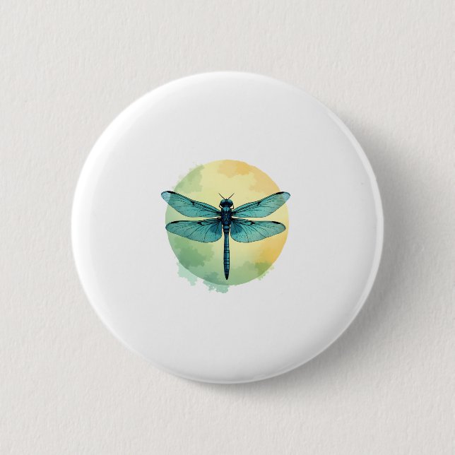 Schöne grüne Libelle Button (Vorderseite)