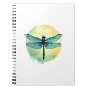 Schöne grüne Libellen-Aquarell-Kunst Insekten Lo Notizblock