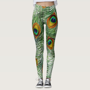 Schöne grüne Pfau-Feder Leggings