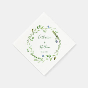 Schöne grüne rustikale Hochzeitspapier Napkin Serviette