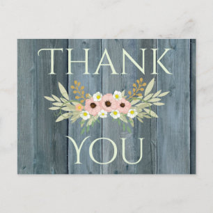 Schöne grüne Rustikale Vielen Dank Postkarte