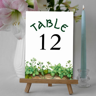 Schöne Grüne St. Patricks Tag Irische Hochzeit Tischnummer