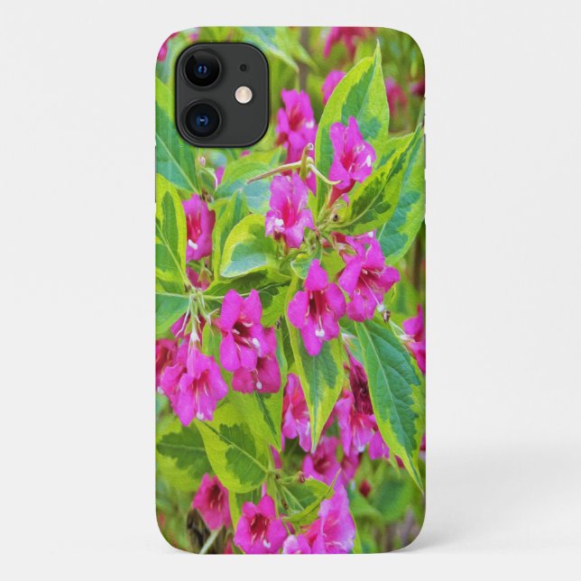 Schöne Grüne Weigela mit Crimson-Blume Case-Mate iPhone Hülle (Rückseite)