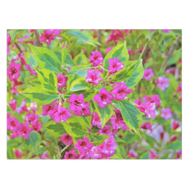 Schöne Grüne Weigela mit Crimson-Blume Tischdecke