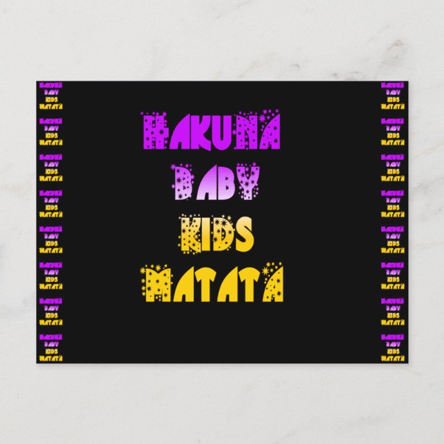 Schöne Hakuna Matata Kunst, Dichtung Postkarte (Vorderseite)