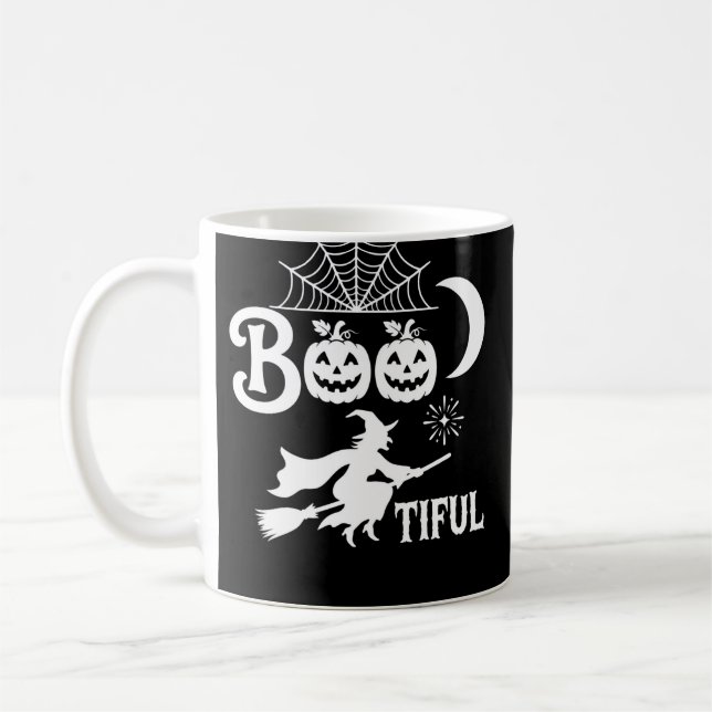 Schöne Halloween-Hexenmondgestaltung_1 Kaffeetasse (Links)