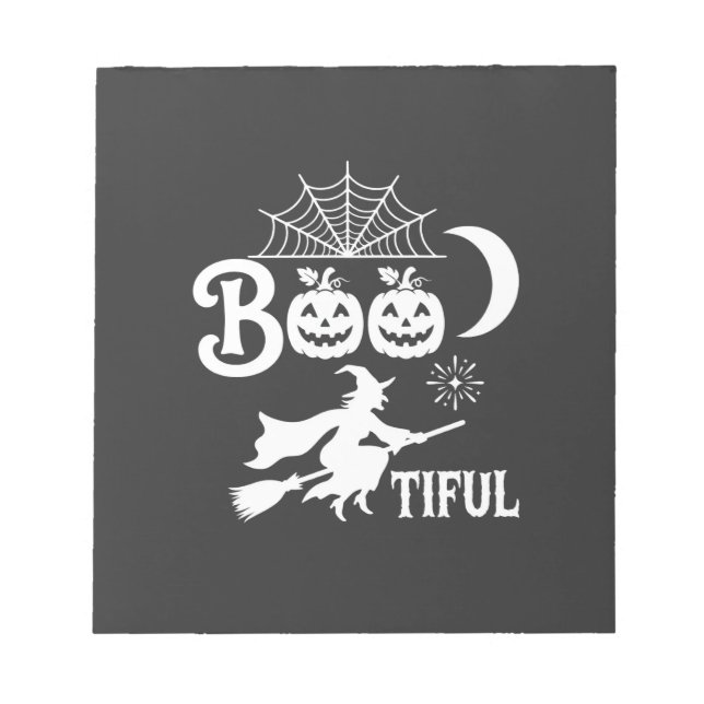 Schöne Halloween-Hexenmondgestaltung_1 Notizblock (Vorderseite)
