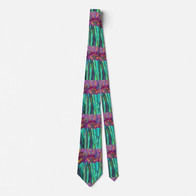 Schöne handbemalte Blume Necktie Krawatte (Vorderseite)