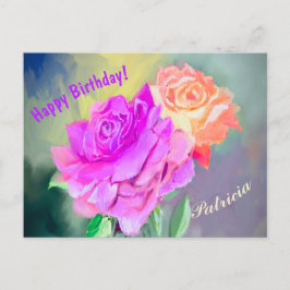 Schöne handbemalte Rose für den besondere Anlass Postkarte