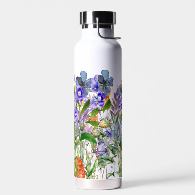 Schöne handgemalte Blumendrucke Trinkflasche (Links)