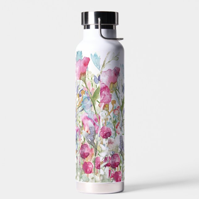 Schöne handgemalte Blumendrucke Trinkflasche (Links)