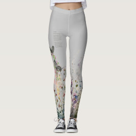 Schöne handgemalte Ceylon-Rose Schmetterlinge Leggings