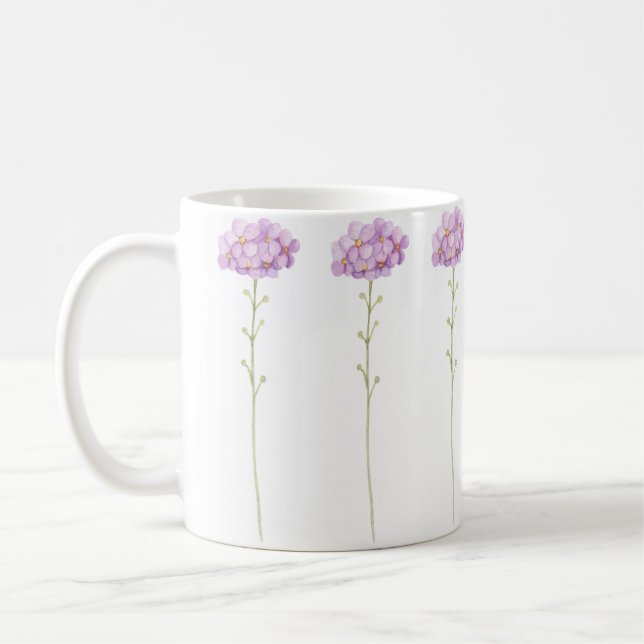 Schöne handgemalte Lila Blume Kaffeetasse (Links)