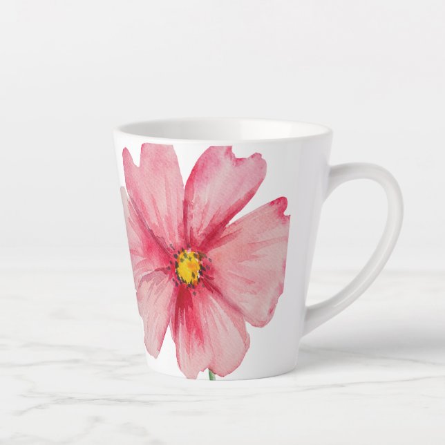 Schöne handgemalte, rosa Blume Milchtasse (Rechts)