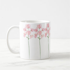 Schöne, handgemalte, rosafarbene Blume Kaffeetasse