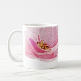 Schöne handgemalte, rosafarbene Peonies Kaffeetasse