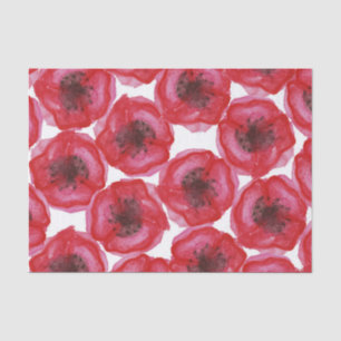 Schöne handgemalte Watercolor-Mohnblumen-Blumen Seidenpapier