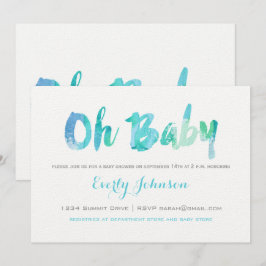 Schöne, handgeschriebene Baby Boy Dusche Einladung