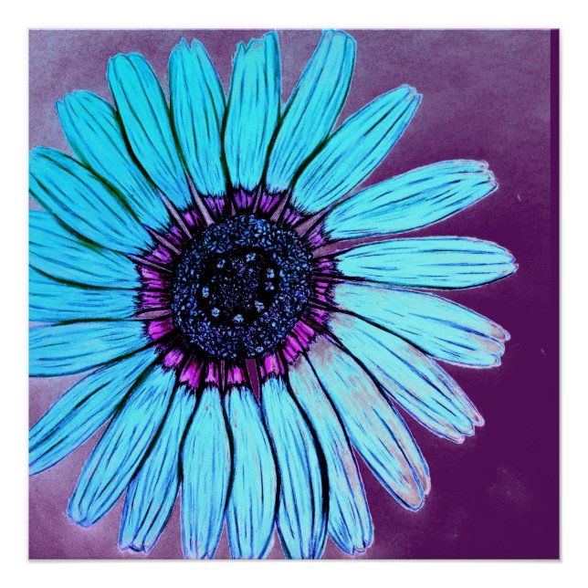 Schöne handgezeichnete Blume Poster (Vorderseite)