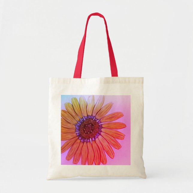 Schöne handgezeichnete Blume Tote Bag Tragetasche (Vorne)