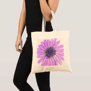 Schöne Handgezeichnete Blume Tote Tasche