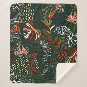 Schöne handgezeichnete Blume, tropische Palme Sherpadecke