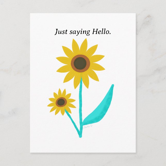 Schöne handgezeichnete digitale Süßblüte Postkarte (Vorderseite)
