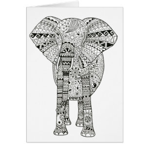 Schöne Handillustrierter künstlerischer Elefant