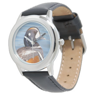 Schöne Harlequin Duck auf der Rock Watch Armbanduhr