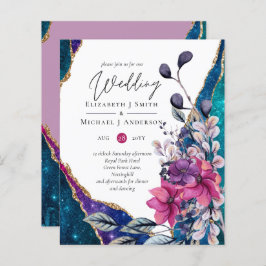 Schöne HAUSHALT Violet Blue Floral Agate Hochzeit