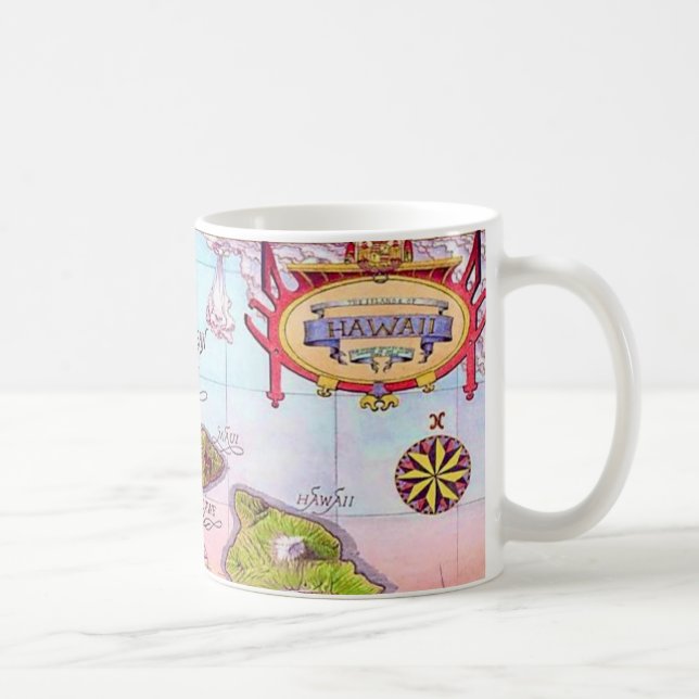 Schöne Hawaii-Inseln Karte  Kaffeetasse (Rechts)