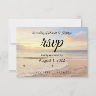 Schöne Hawaiian Beach Wedding RSVP Card Karte