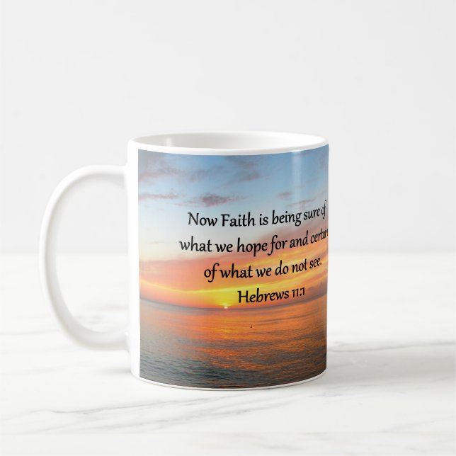 SCHÖNE HEBREWS 11:1 SONNENDESIGN KAFFEETASSE (Links)