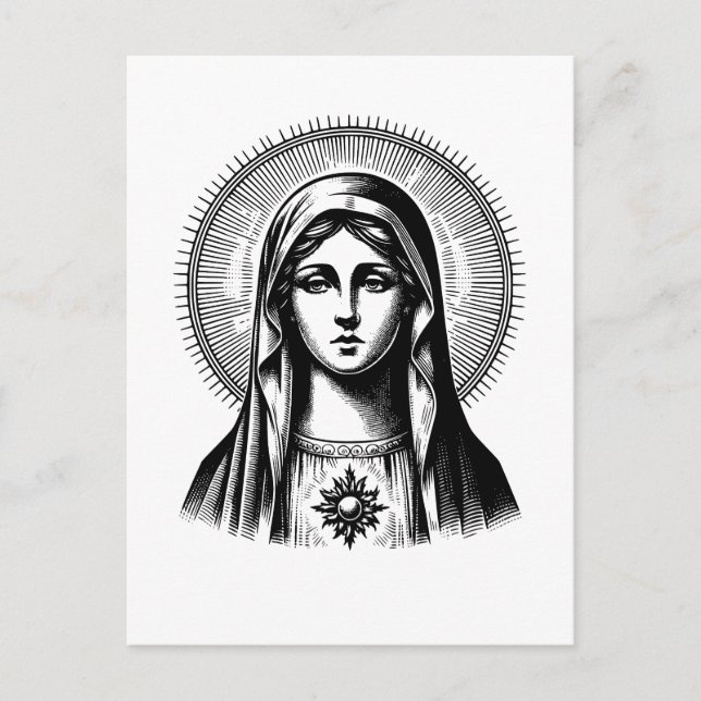Schöne Heilige Maria Postkarte (Vorderseite)